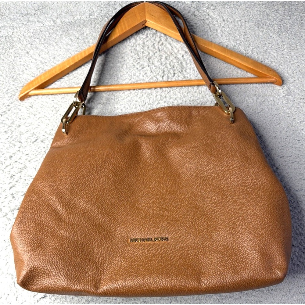 Michael Kors Fulton Bag Womens Handbag Three Compartments Brown Pebble Leather